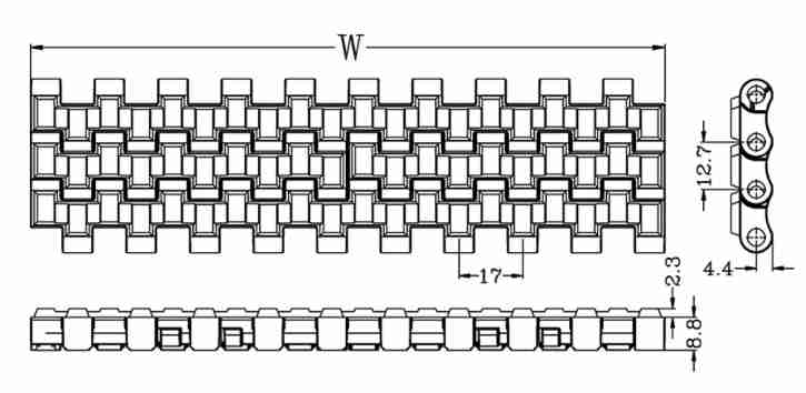 610 Series 12.7mm Small Rubber Surface Plastic Chain for Sale