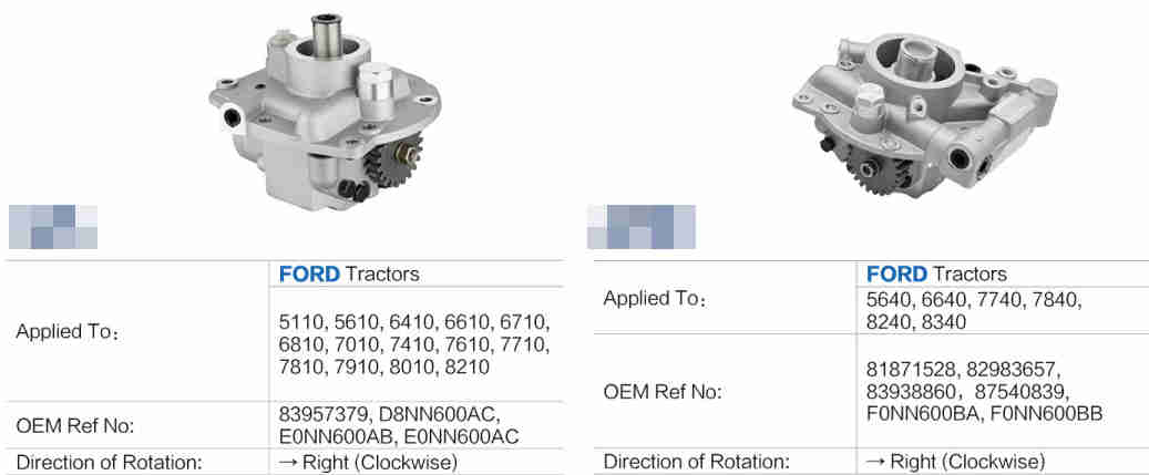 Agricultural Machinery Parts Air Hydraulic Pump Replacement of ford Tractor 5110,5610,6410,6610,6710,5640,6640,7740 Type