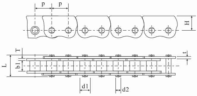 06C Roller Diameter 5.08mm Stainless Steel Window Opener Chain with 9.525mm Pitch