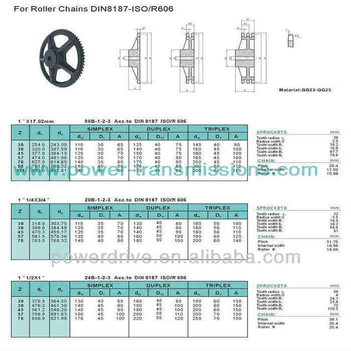 European Standard Cast Iron Sprocket,Cast Iron Chain Wheel