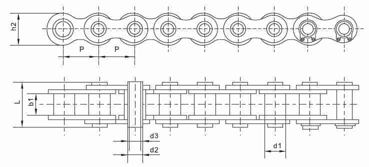SS12BHP Stainless Steel Short Pitch Hollow Pin Chain and Sprockets in Steel