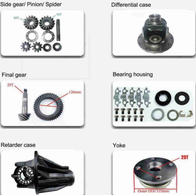 Customized Rear Differential Parts Accessories Fit for Toyota Haice H200 R With Side Final Gear Pinion Spider Retarder Case Yoke