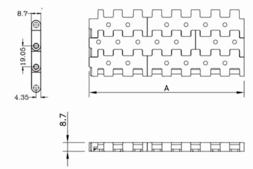 5935 Series Grid Straight Run Belt Top Vacuum Perforated Flat Top Chain Mesh