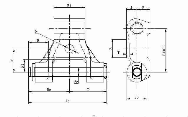 667XH Pintle Chain with ISO Certified Steel Attachments Conveyor Chain with (special) Attachments. Pintle Chain