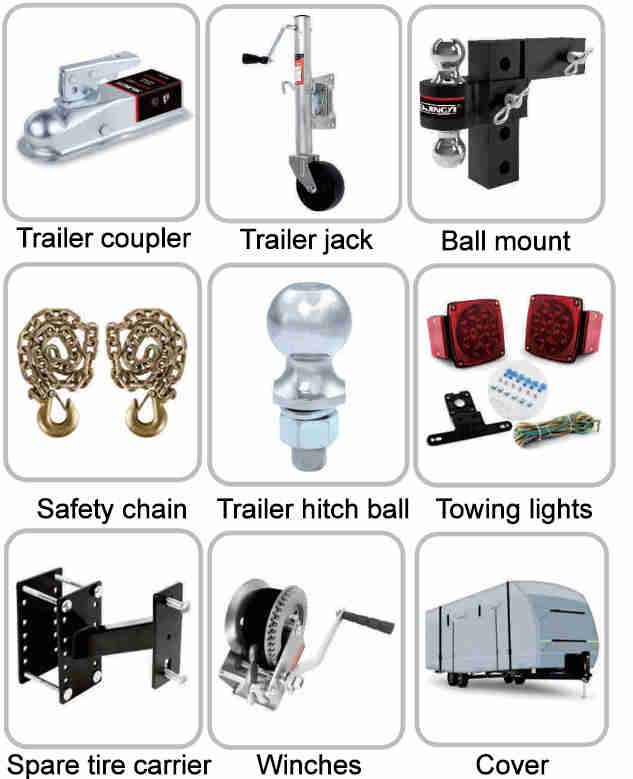 1BJY-HB-03 Trailer Hitch Ball for Trailer Adjustable Drop Hitch With 2000LBS Capacity 1-7/8 Ball