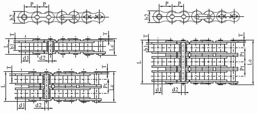 SSC28A-2 Series Stainless Steel Short Pitch Precision Roller Chain with Straight Plate Sprockets Transmission Chains in Steel