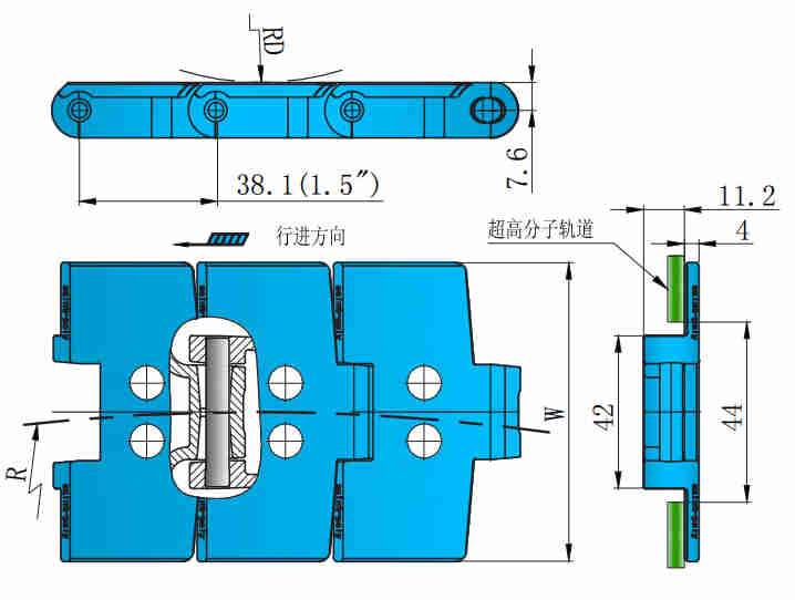 880 Series Vacuum Curve Chains-Magnetic Plastic Chain for Sale