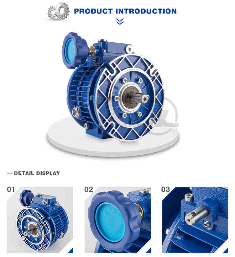 Excellent Quality Aluminium Variable Speed Reducer Electric Reduction Worm Motor 2: 1 Ratio Gearbox
