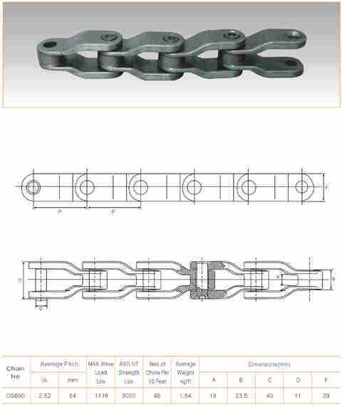 Cast Iron Chains CC600 Conveyor Chain Steel Chains