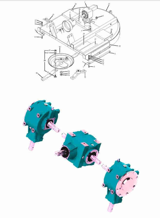 Driveline Pto Shaft and Gearbox for Rotary Cutter Flex-wing