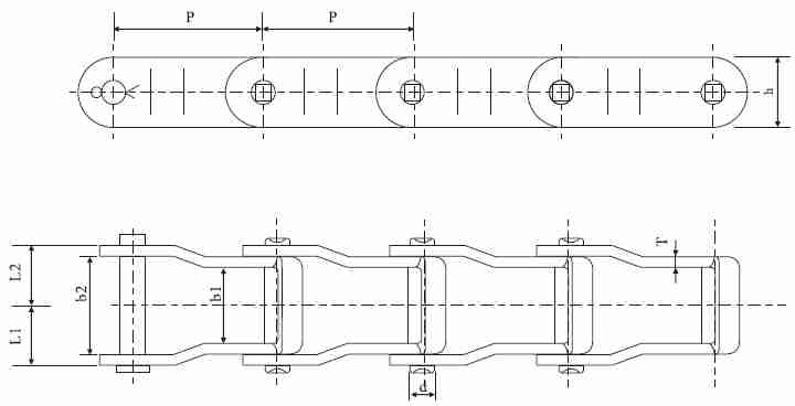 D88C Stainless Steel Pintle Chain for Snowplow With 66.27mm Pitch
