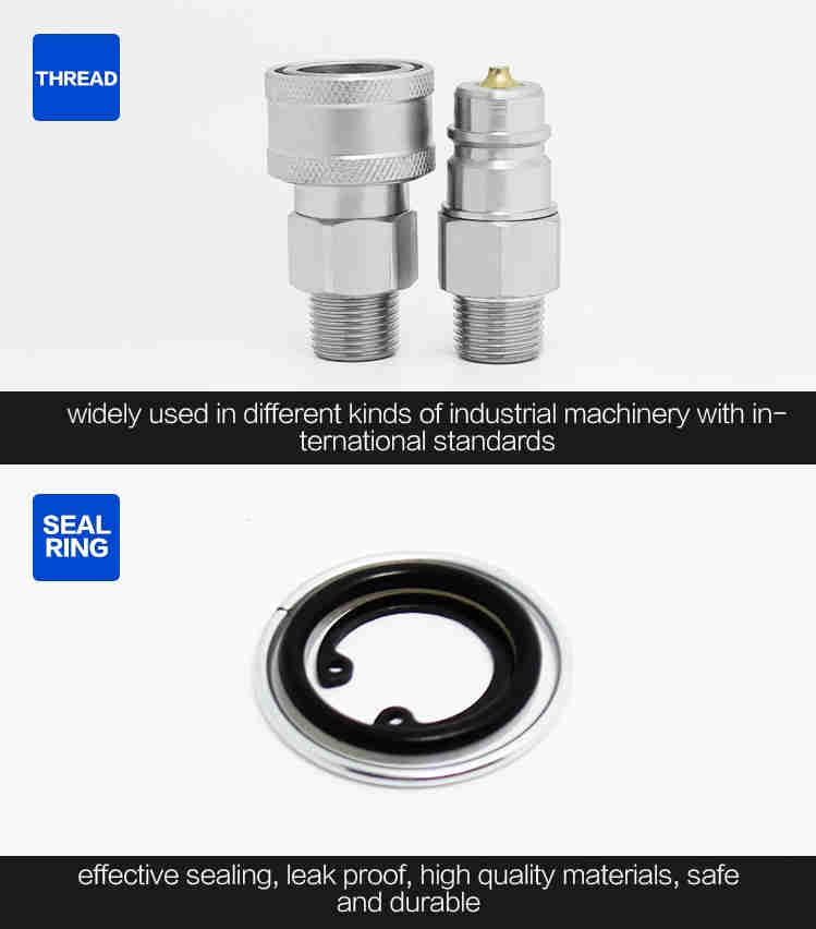 ISO 7241 a 3/4 Inch  NPT/BSP Thread   Quick Disconnect Hydraulic Hose Fittings & Straight Thread Hydraulic Fittings