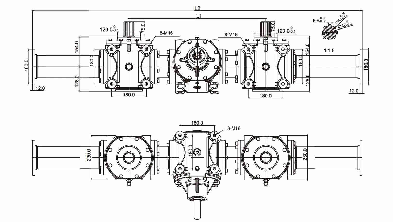 High Quality Fertilizer Seeder Gearbox square Speed Reducer Fertilizer Seeder Gear Drive Gearbox for Fertilizer Broadcaster