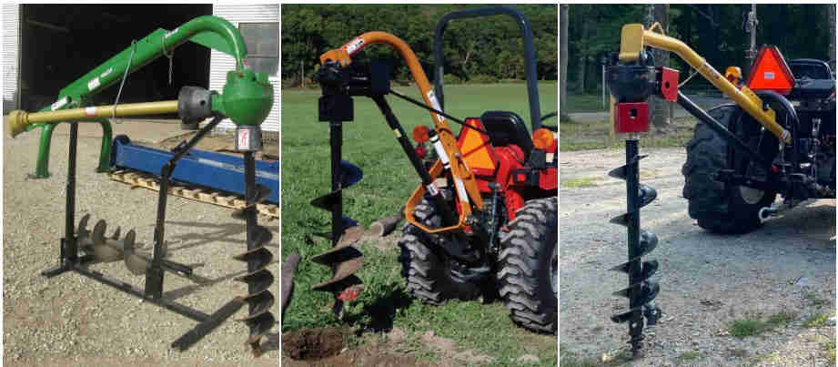 9 Inch Standard Duty Earth Auger for 3-point Tractor Mounted Post Hole Diggers