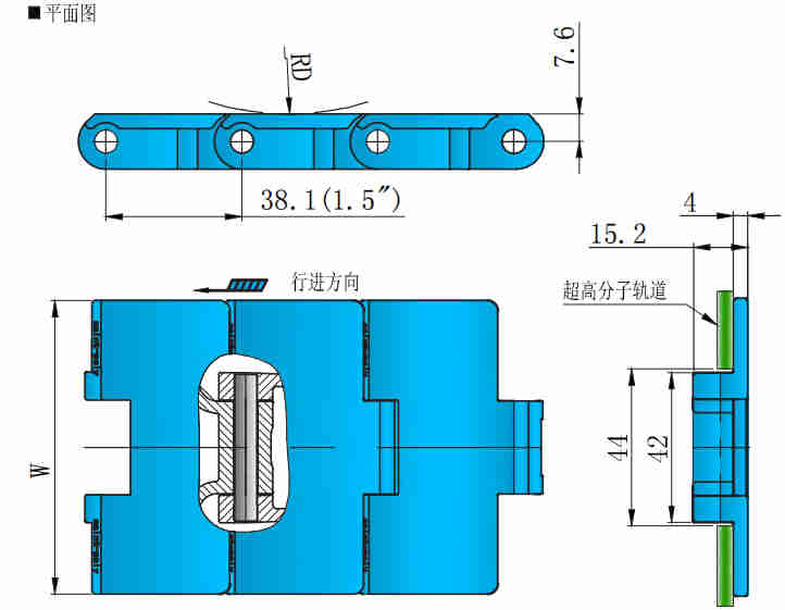 880 Series Flat Top Straight Chain Plastic Chain for Sale