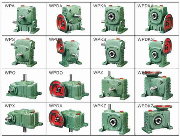 Large Reduction Ratio Wp Series Wpa / Wps / Wpo / Wpx Geared Motor Horizontal Worm Gear Reducer With Motor 40-250