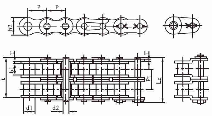 SS32B-2 B Series Stainless Steel Short Pitch Precision Duplex Roller Chain and Sprockets in Steel