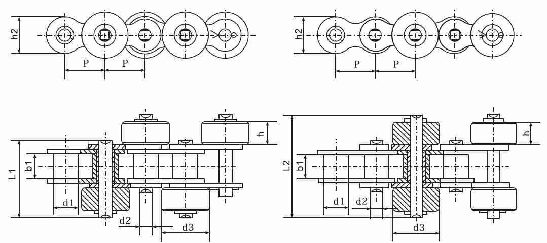 SSSR80 Stainless Steel Short Pitch Roller Conveyor Chain with Side Mounted Large Roller and Sprockets in Steel