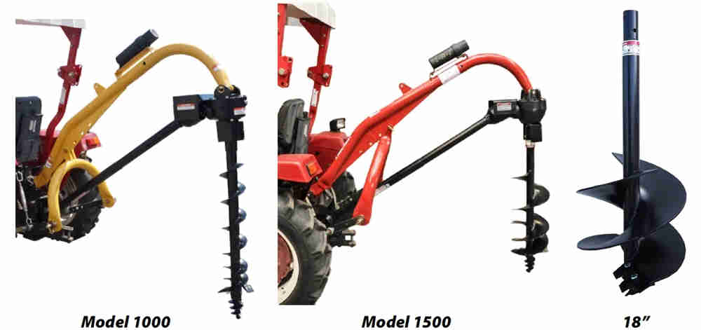 Model 1000 Heavy Duty 3-Point Post Hole Digger for Cat 1 & 2 Tractors