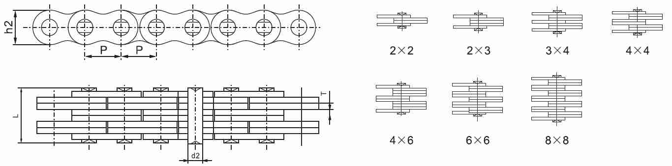 SSAL444 AL Series Stainless Steel Leaf Chain and Sprockets in Steel