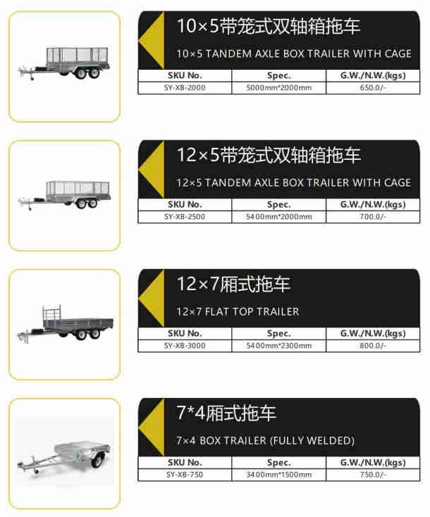 Heavy Duty ATV Towed Trailer with Low MOQ Mesh Dump Cart for Car Towing Heavy Loading Box Trailer