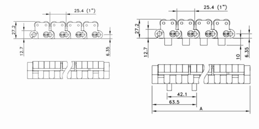 1005-FT(FTDP)-LBP  Straight Run Plastic Conveyor Mesh Roller Chain Belt