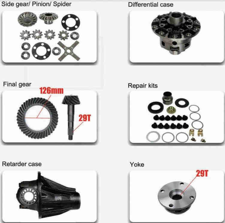 Rear Differential Parts Fit for Toyota Prado 120Hilux Vigo Fortuner/4runner With Side Final Gear Pinion Retarder Case Yoke
