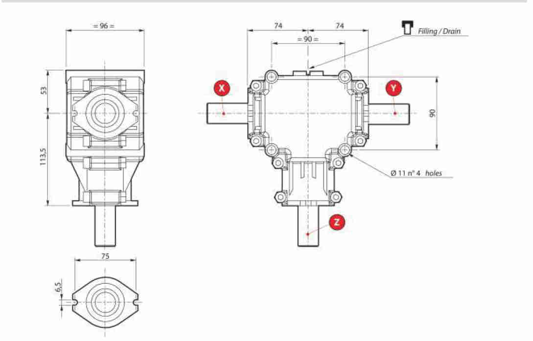 L Series Aluminium Right Angle Gearbox L-15