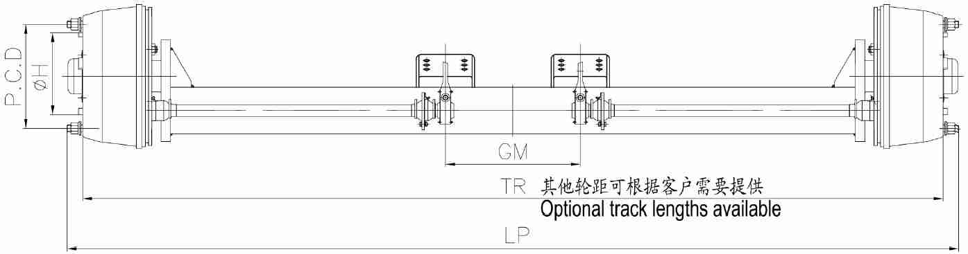 Heavy Duty Series Trailer Axle Drop Axle for Sale FA8P10 FA8P10A for Semi Trailer