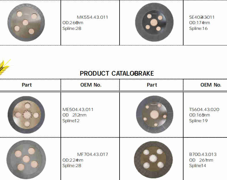 Guaranteed Quality Agricultural Spare Parts Tractor Brake Replacement of DEUTZ FAHR 240,255,310