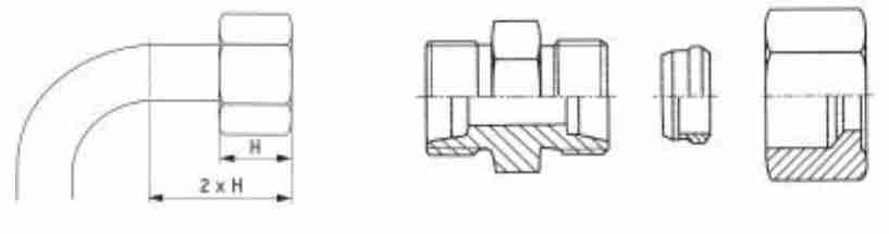 Hydraulic Cylinder Parts Swivel Nut Elbow Fitting-EW Hydraulic Fitting for Sale