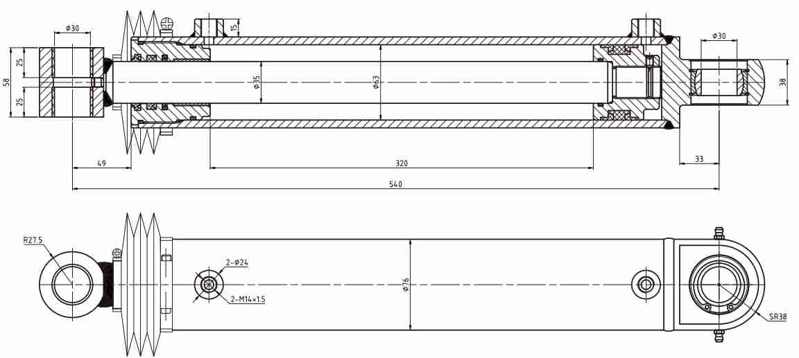 HCYY11112012 Good Quality Professional Factory 13kg Aerial Work Vehicles Steering Hydraulic Cylinder for Sale