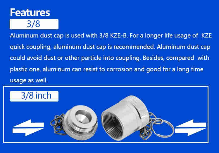 Parker 3000 Standard Kze-B Thread Aluminium Hydraulic Quick Connect Dust Covers Plugs for Hydraulic Cylinder
