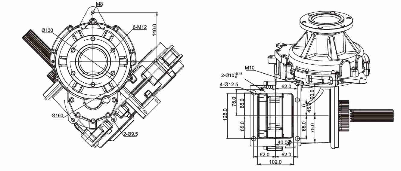 Silage Machine Forage Harvester Speed Reducer Gear Drive Silage Machine Gearbox for German Champion Four Disc (Type 3500)