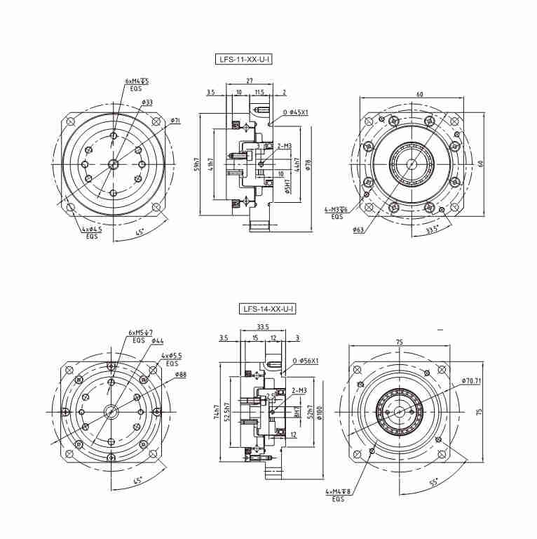 Elhd Series Harmonic Gearbox for Industry Robots High Precision Harmonic Gear Speed Reducer Drive Compact Design Robot Joint