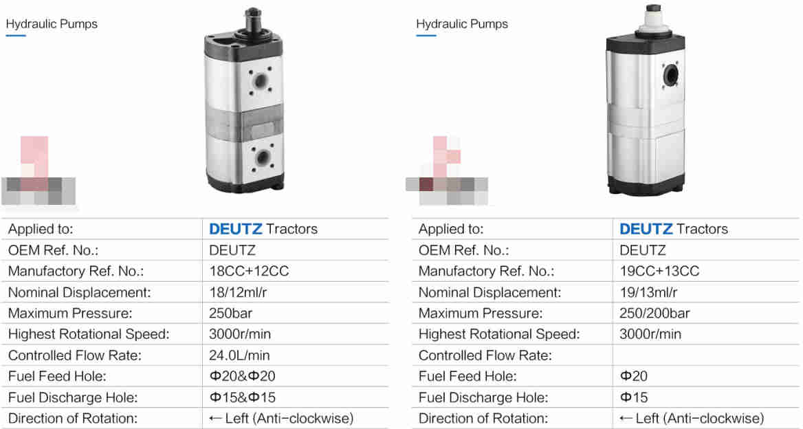 Good Price Agricultural Parts Gear Hydraulic Pump Left Hydraulic Pump Replacement of Deutz Tractor