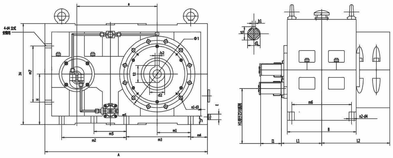 ZLYJ Series Worm Gear Customized Reducer Hard Tooth Surface High-precision Gearbox for Plastic Screw Extruder with Push Stand