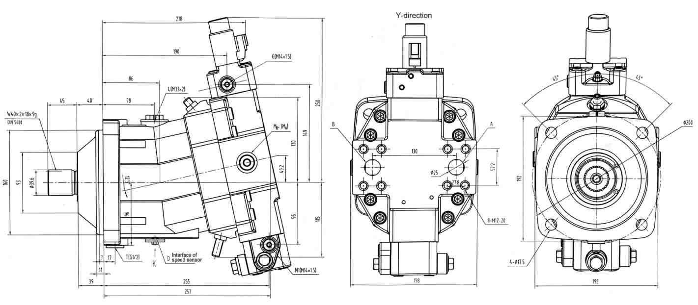 G6VM Series Inclined Axis Axial Piston Variable Displacement Motor Hydraulic Motor for Walking Machinery and Industrial Field