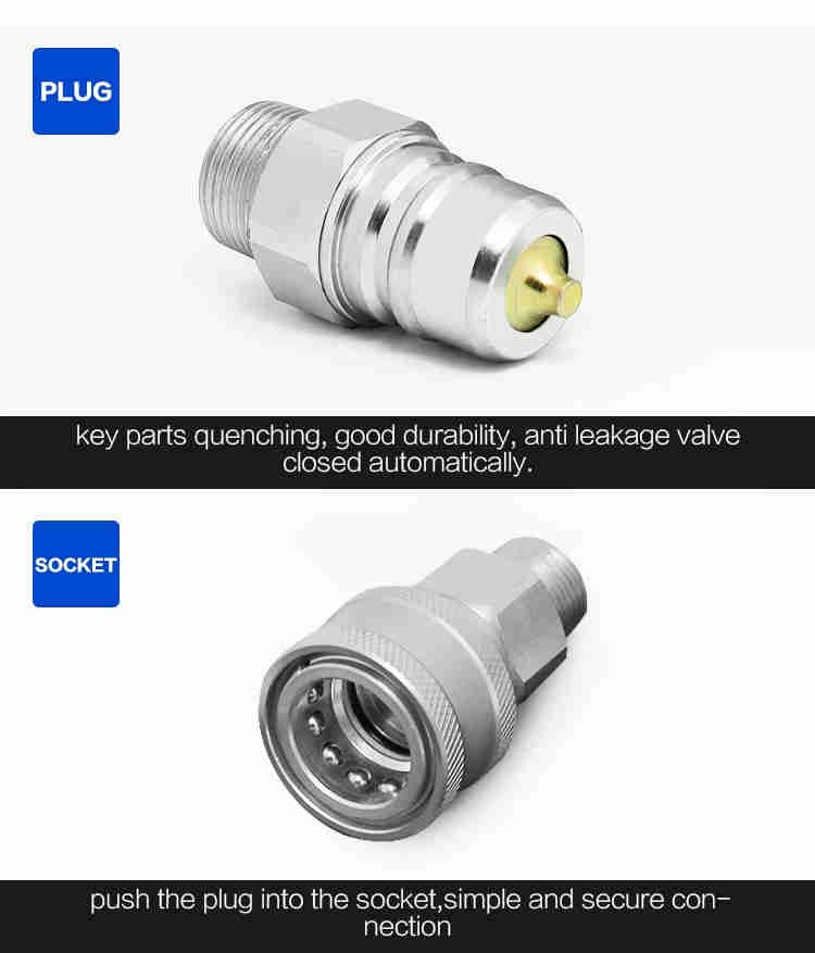 ISO 7241 a 3/4 Inch  NPT/BSP Thread   Quick Disconnect Hydraulic Hose Fittings & Straight Thread Hydraulic Fittings