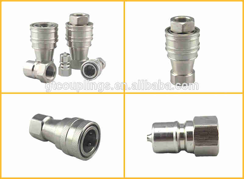KZF 1/4 Inch Stainless Steel Hydraulic Quick Release Connectors Couplings BSP/NPT Thread 304/316 Product Category Pipe Fittings
