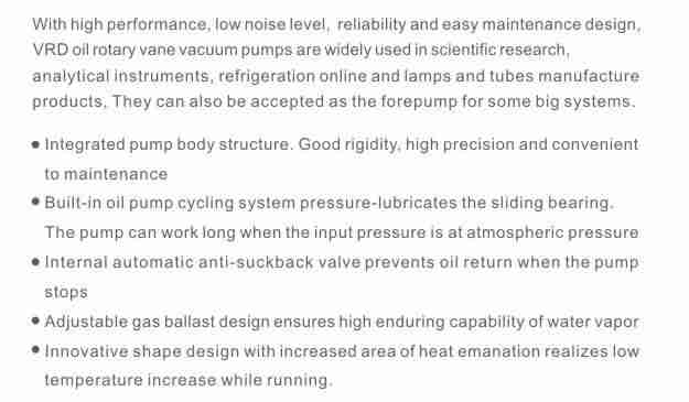 VRD-30 VRD OIL ROTARY VANE VACUUM PUMPS