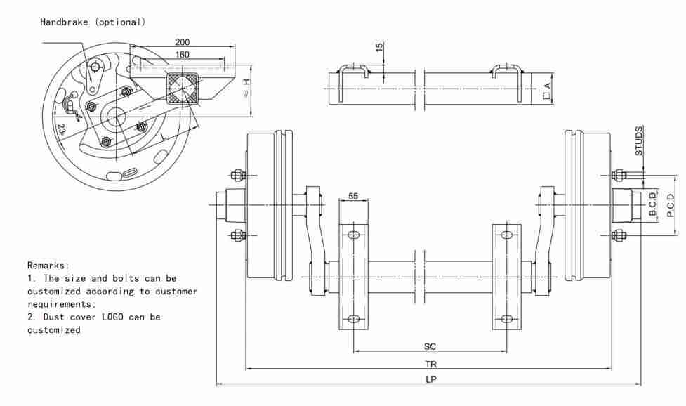 EPT 1500kg Torsion Axle Without Brake for Transportation Trailer