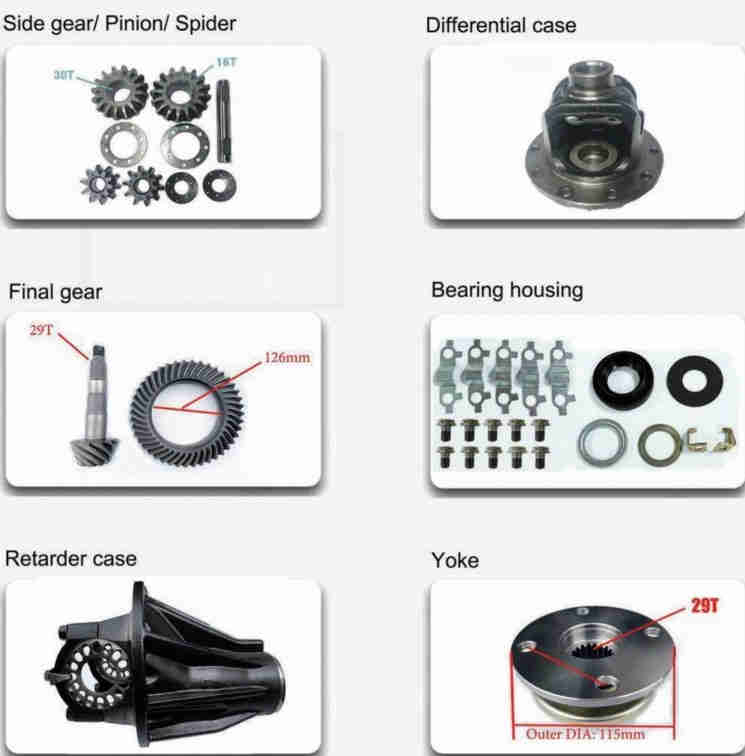 Rear Differential Parts Accessories Fit for Toyota HILUX VIGOREAR OPEN With Side Final Gear Pinion Spider Retarder Case Yoke